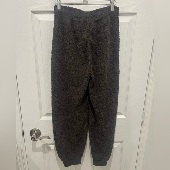 Uniqlo Brown Sherpa Fleece Jogger Sweatpants Small Loungewear Cozy Soft Winter - Picture 4 of 5